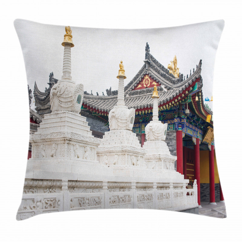 Historic Chinese Building Pillow Cover