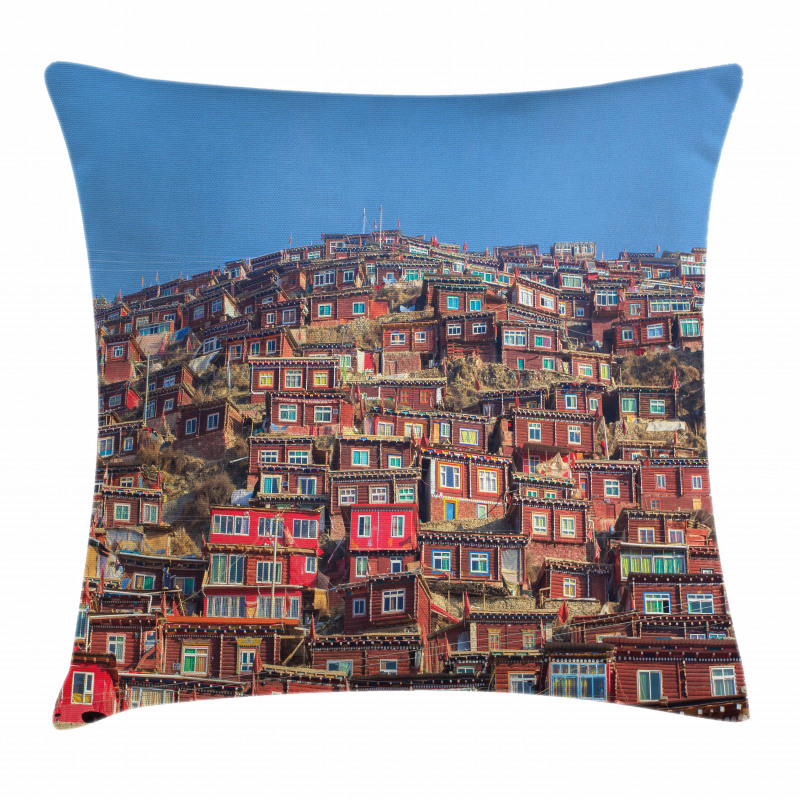 Old Houses Larung Gar Pillow Cover