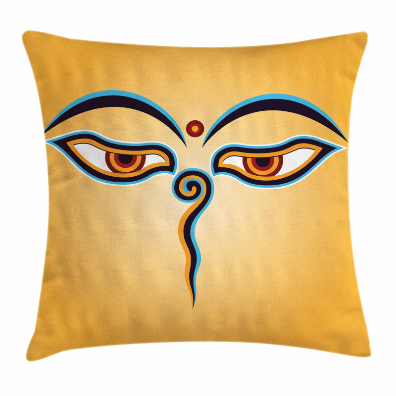 Ancient Figure with Eyes Pillow Cover