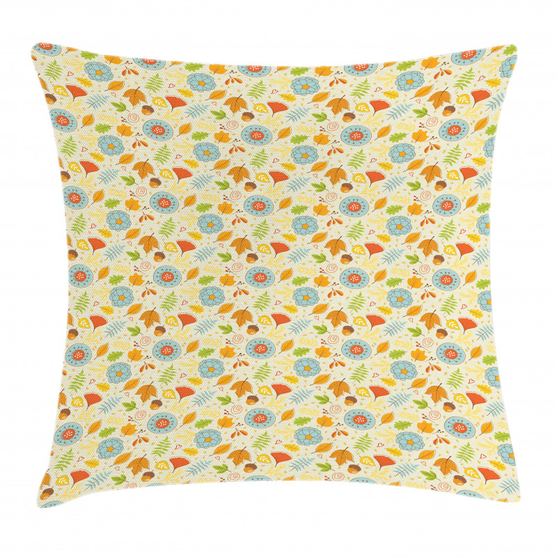 Hand Drawn Flower Doodle Pillow Cover