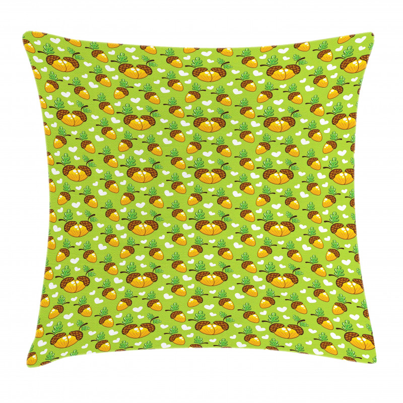 Love Nature Hearts Leaves Pillow Cover