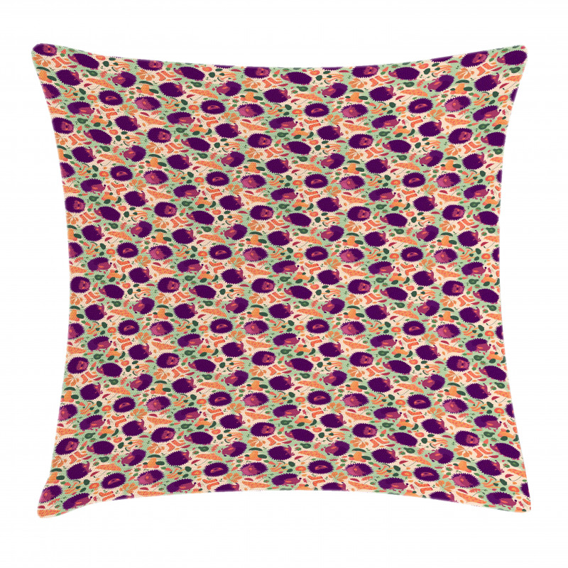 Hedgehogs and Umbrellas Pillow Cover