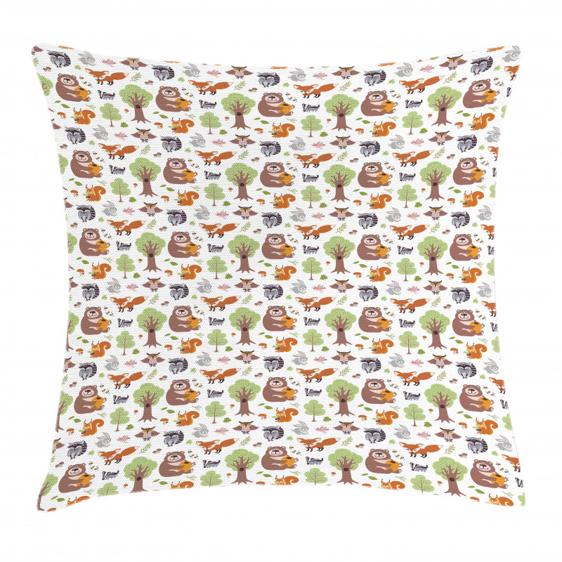 Doodle Woodland Animals Pillow Cover