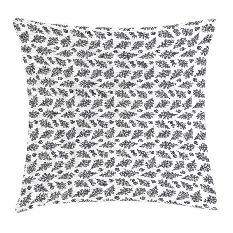 Engraving Oak Leaves Seed Pillow Cover