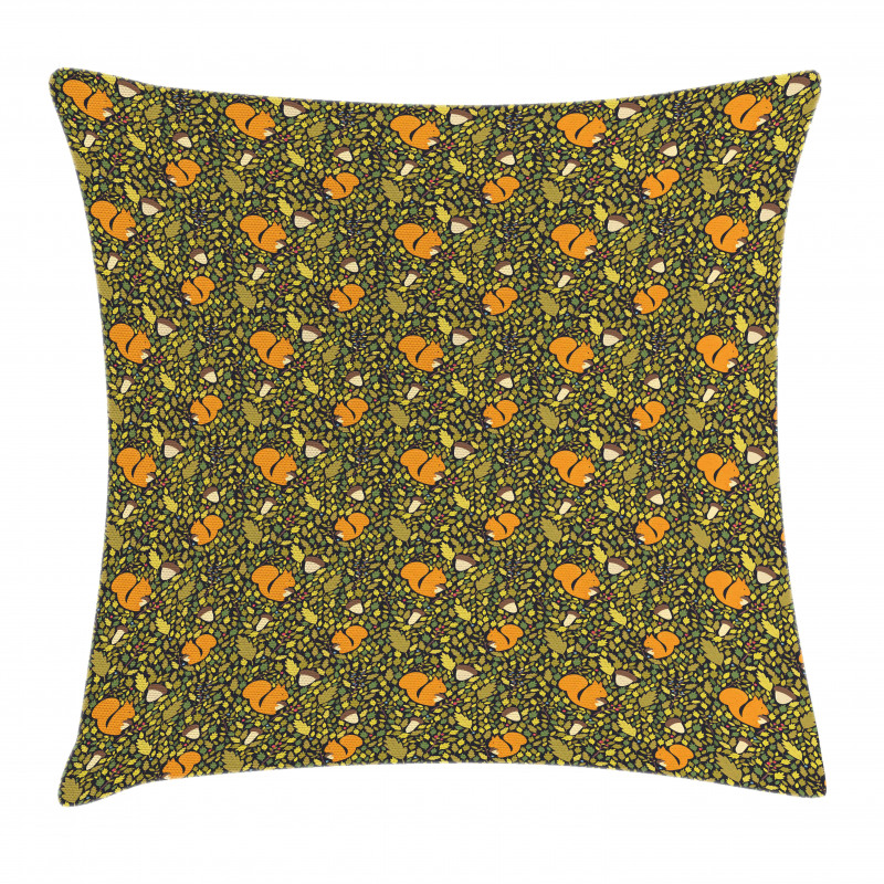 Squirrel Acorn Nature Pillow Cover