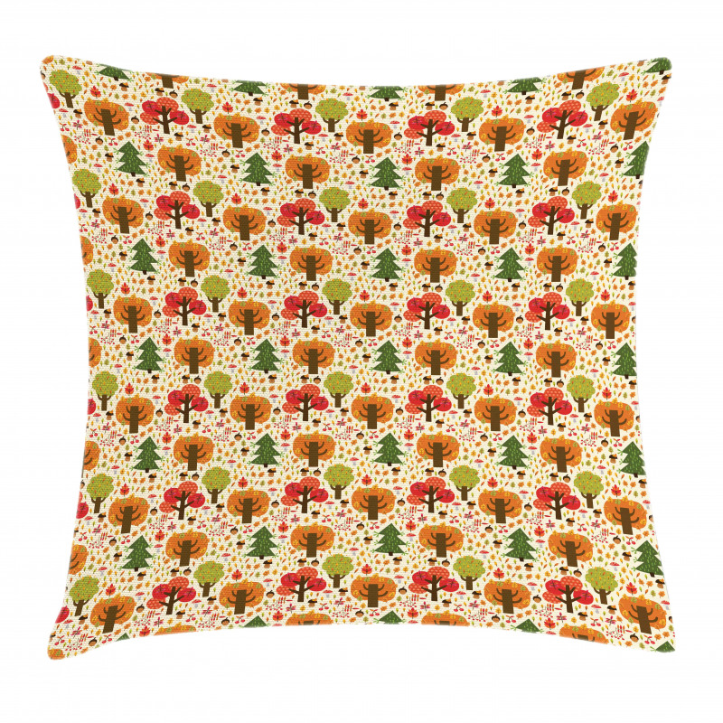 Colorful Cartoon Autumn Pillow Cover