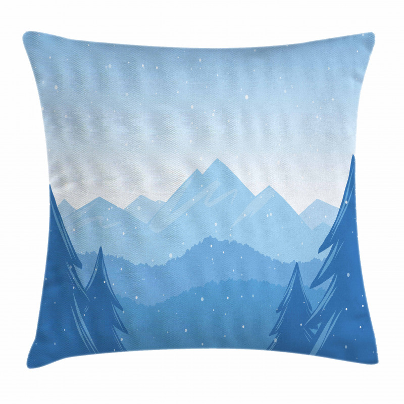 Snow Mountains Trees Pillow Cover