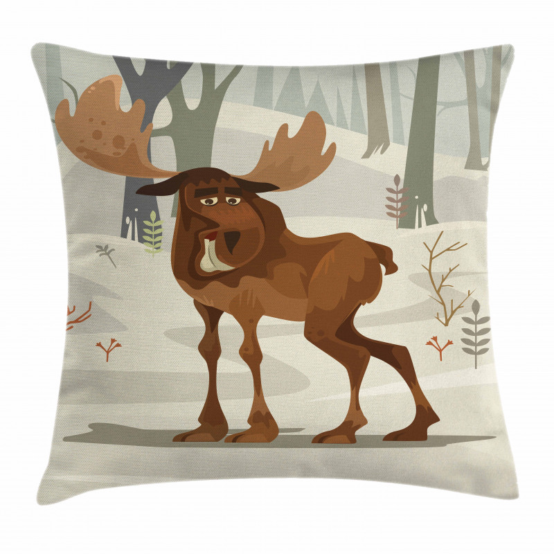 Funny Elk Mascot Pillow Cover