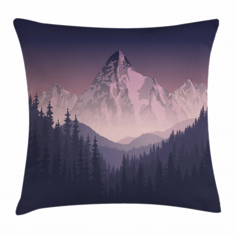 Foggy Mountain Range Pillow Cover