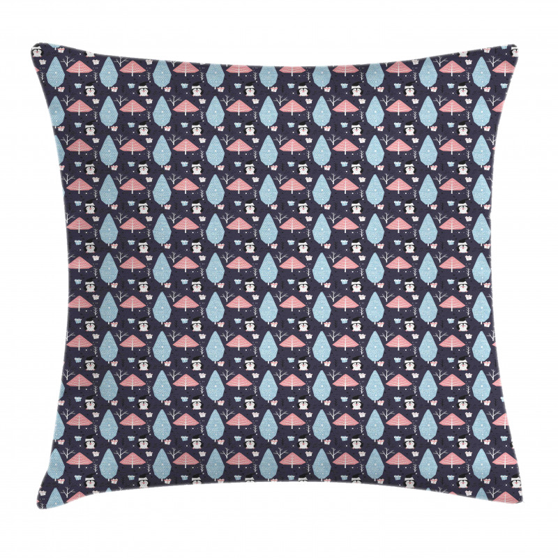 Penguins Boxes Trees Pillow Cover