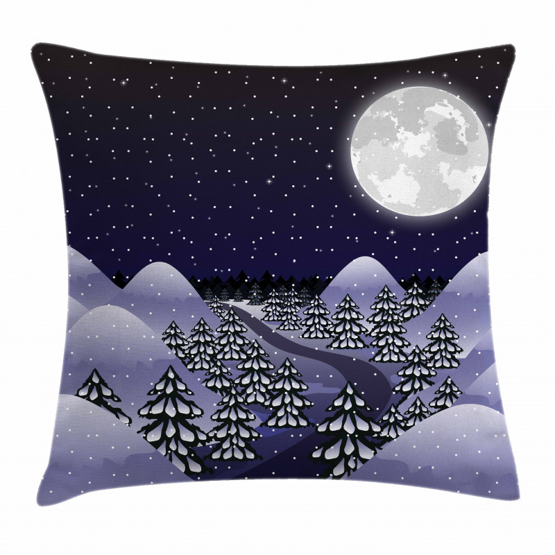 Snowfall Dark Forest Pillow Cover