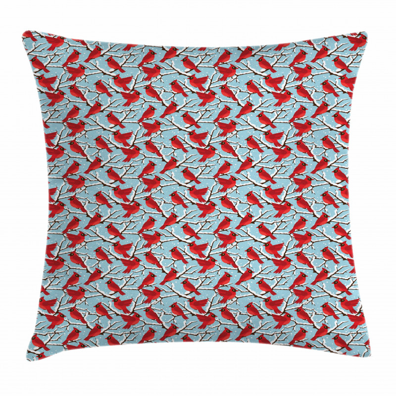 Cardinal Birds Trees Pillow Cover