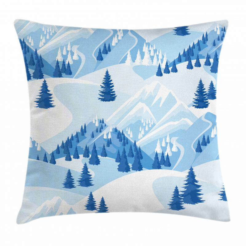 Snowy Fir Forest Pillow Cover