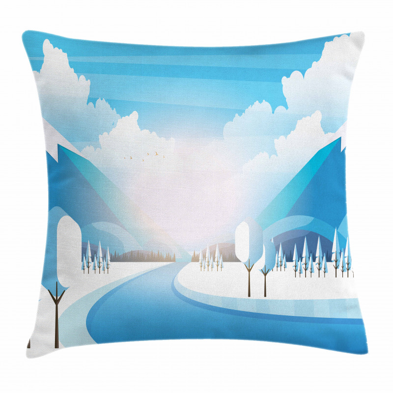 Pastoral River Scene Pillow Cover