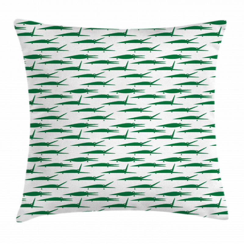 Funny Green Alligator Pillow Cover