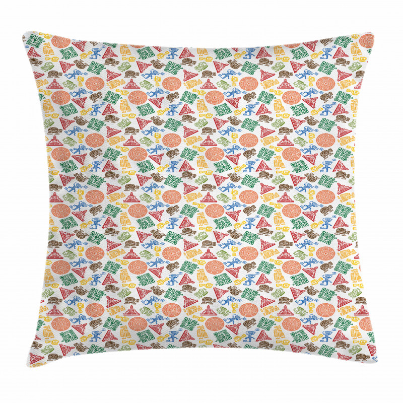 Orante Aztec Motif Pillow Cover