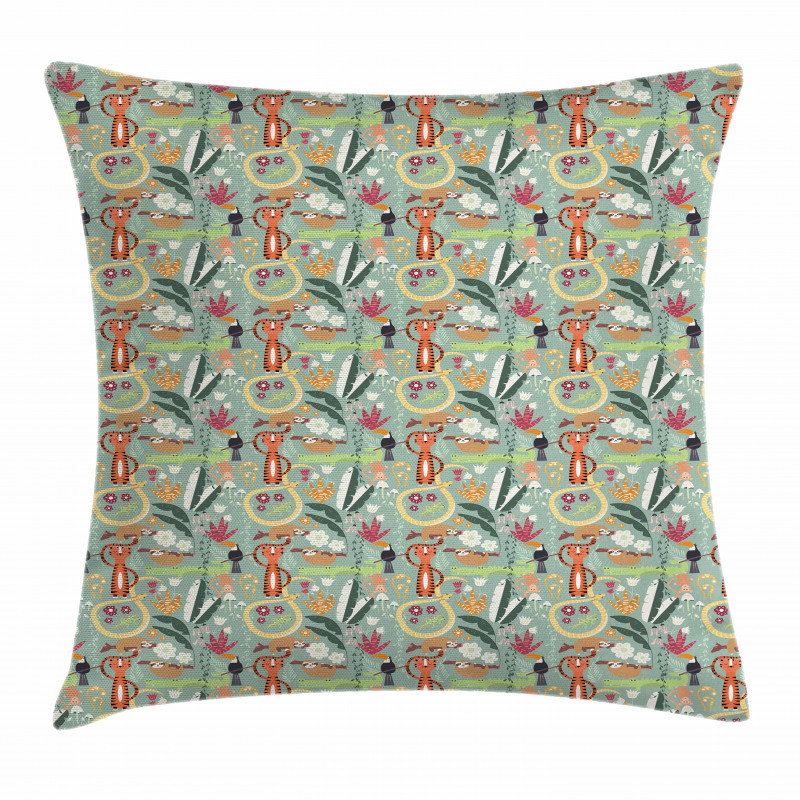 Rain Forest Animals Pillow Cover