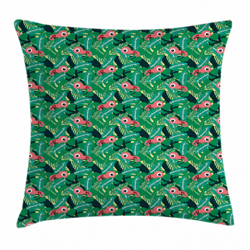 Tropical Chameleons Pillow Cover