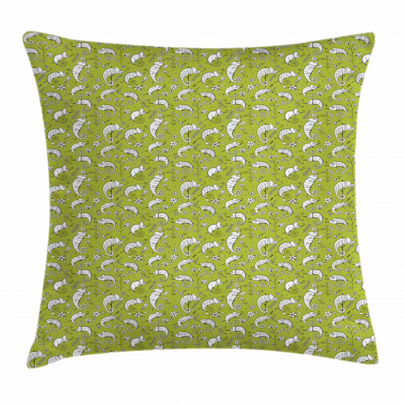 Funny Chameleon Pillow Cover