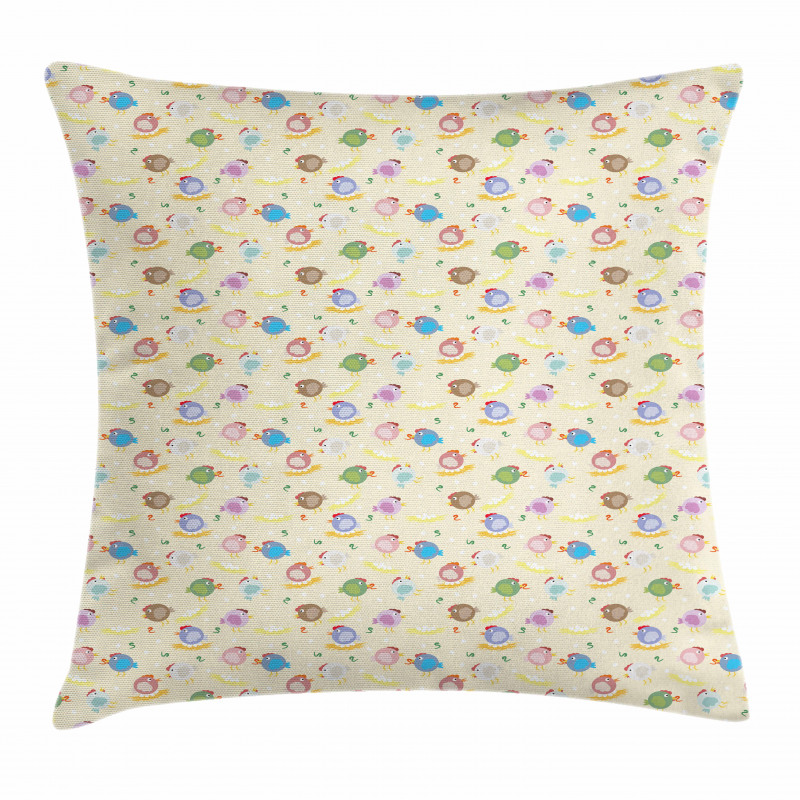 Chicks Worms Egg Nests Pillow Cover