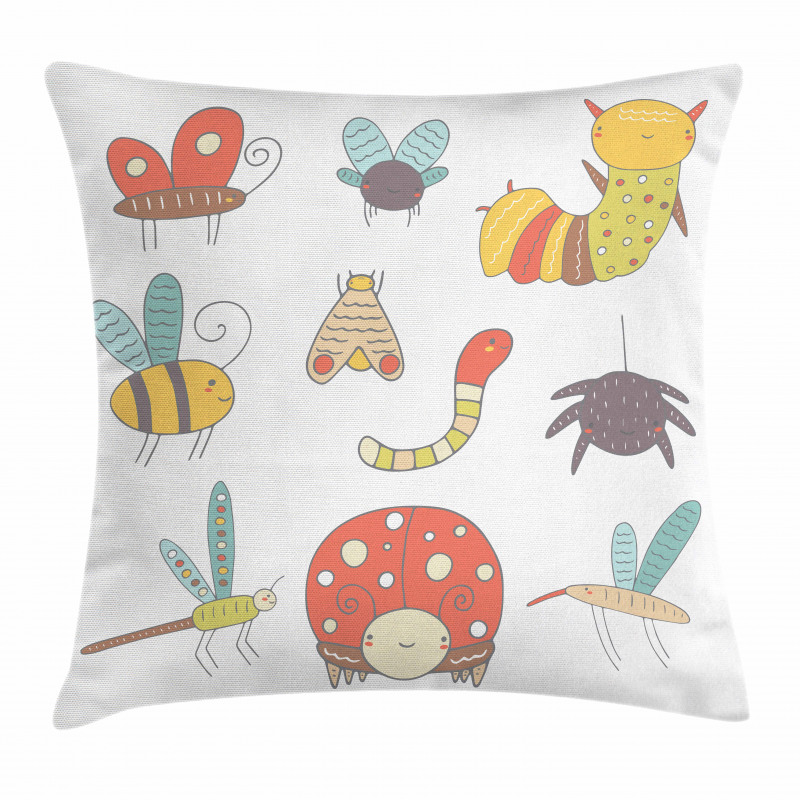 Nursery Doodle Bugs Pillow Cover