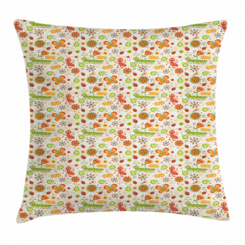 Jolly Cartoon Ant Flower Pillow Cover