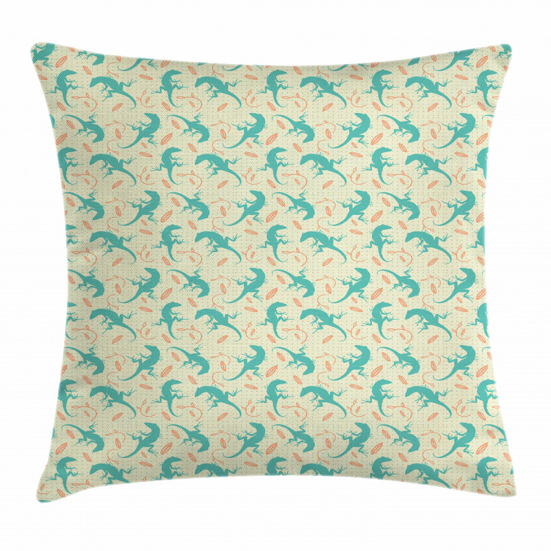 Reptiles with Leaves Pillow Cover