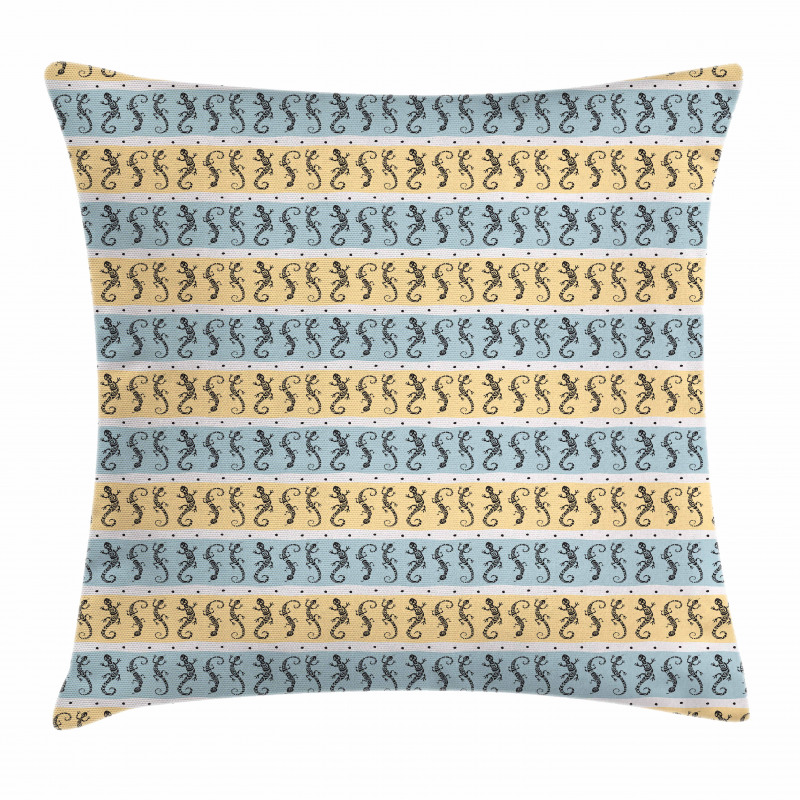 Lizards with Swirls Dots Pillow Cover