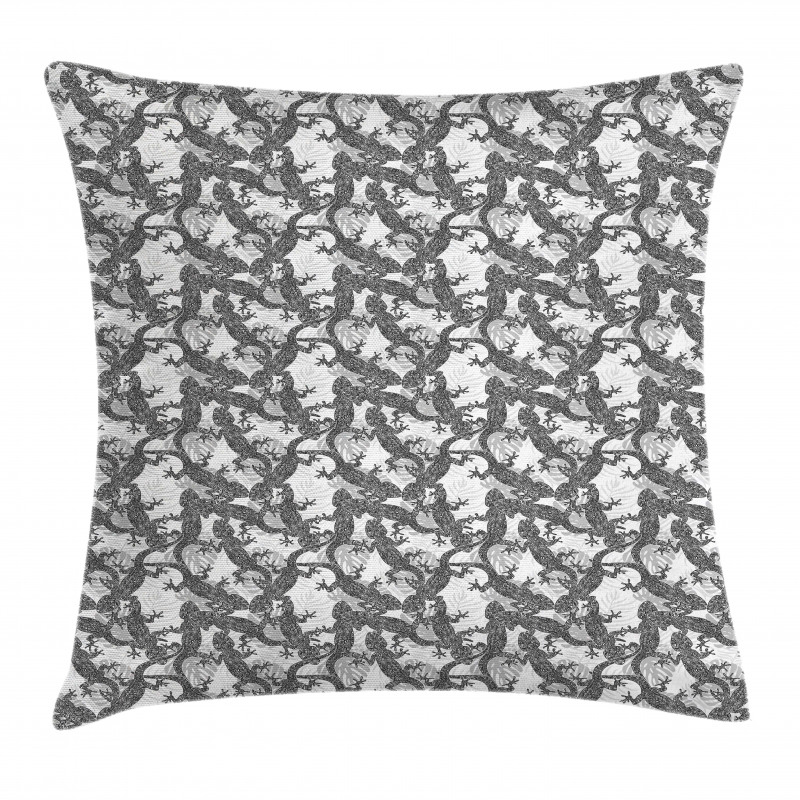 Ornate Boho Style Lizards Pillow Cover