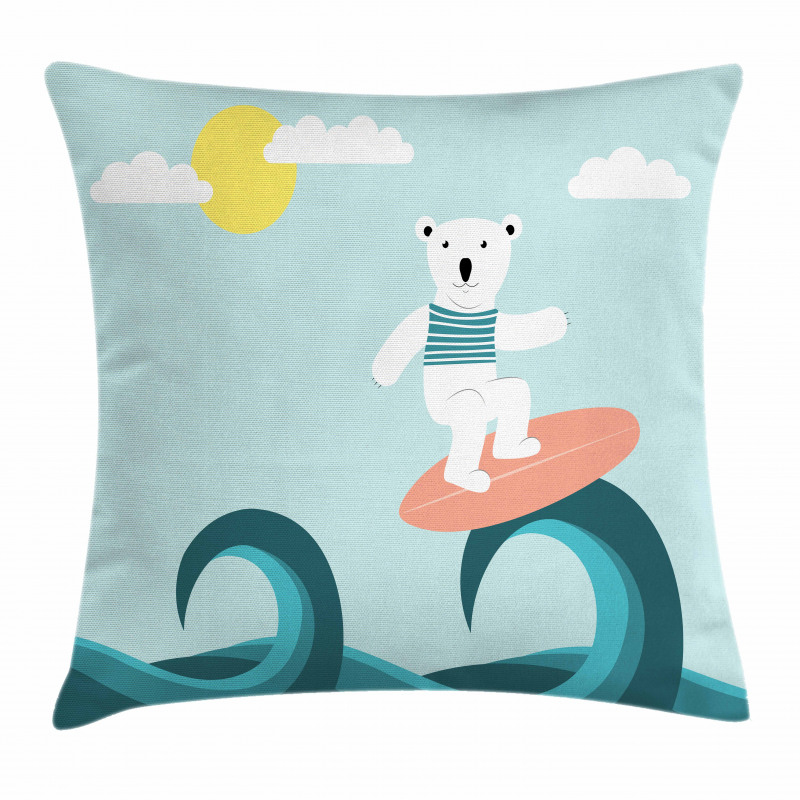 Surfing on Waves Pillow Cover