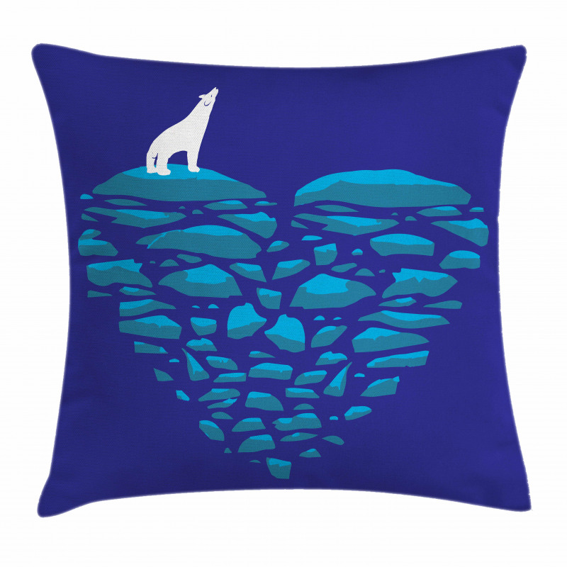 Ice Abstract Heart Pillow Cover