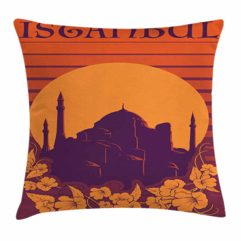Exotic Flowers Retro Pillow Cover