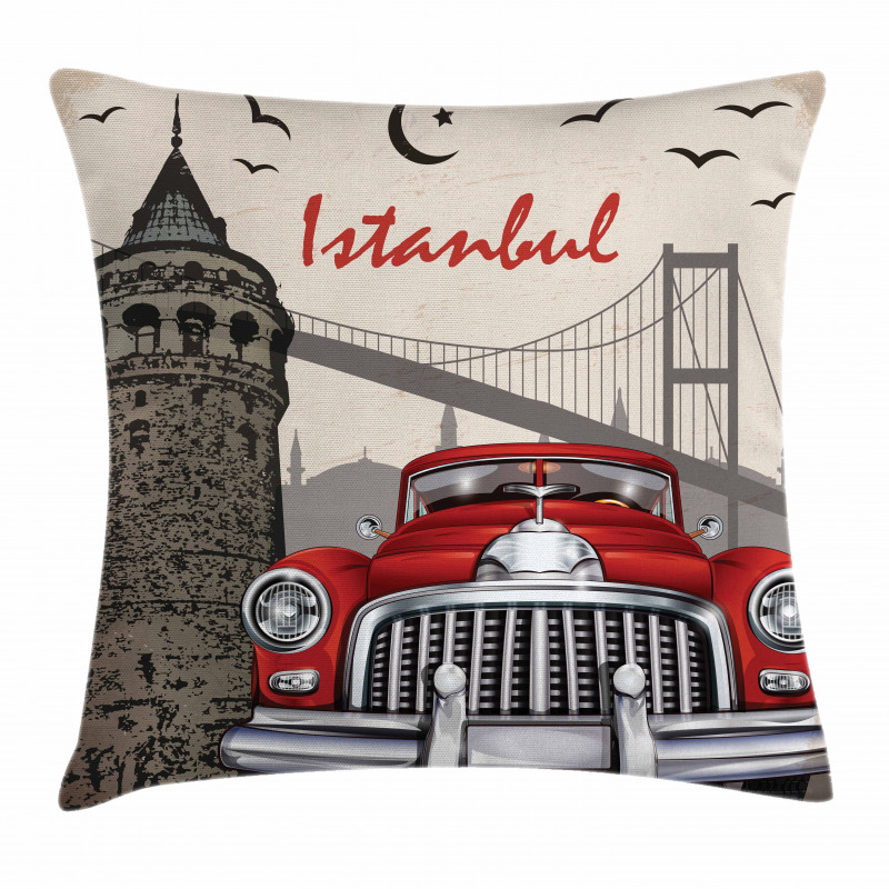 Vintage City Scenery Pillow Cover