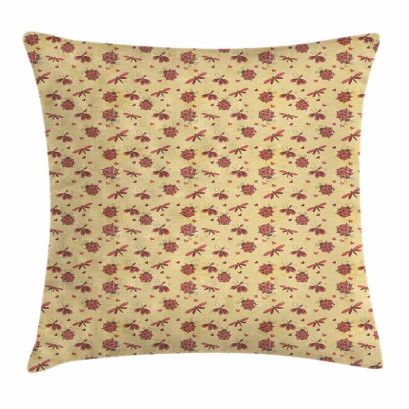 Dragonflies and Hearts Pillow Cover