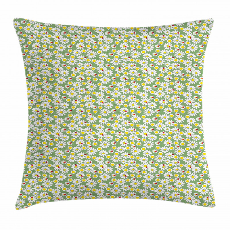 Daisy Floral Garden Pillow Cover