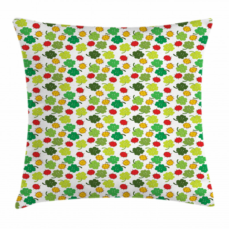 Clover Leaves Floral Pillow Cover
