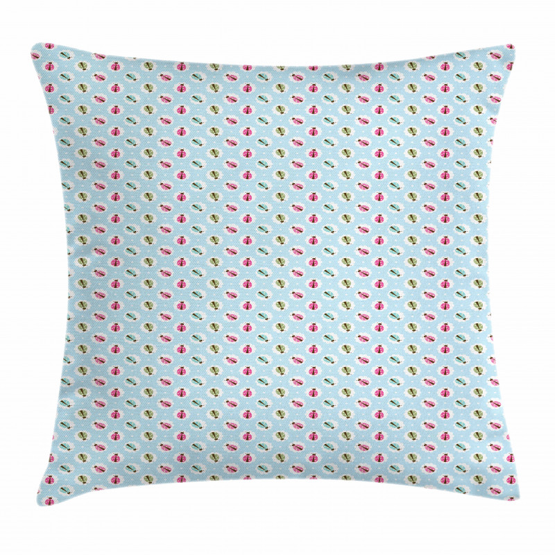 Shabby Retro Polka Dot Pillow Cover