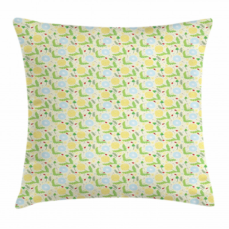 Leaves and Blowballs Pillow Cover