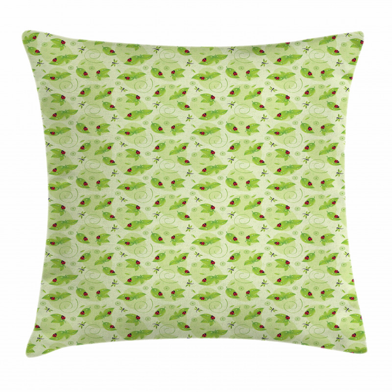 Foliage Dragonflies Pillow Cover