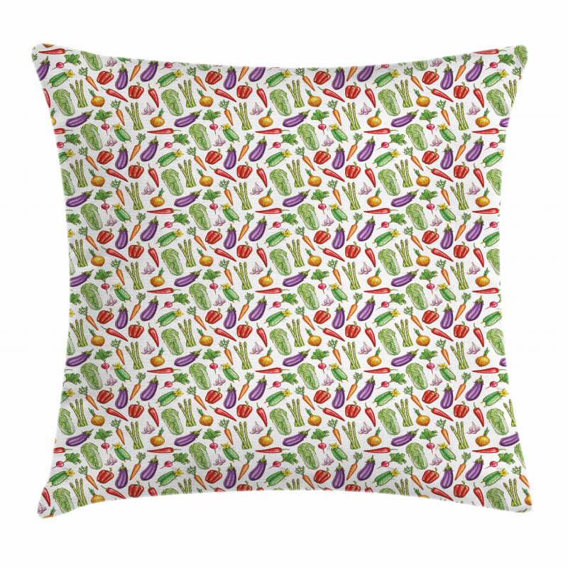 Detailed Food Pillow Cover
