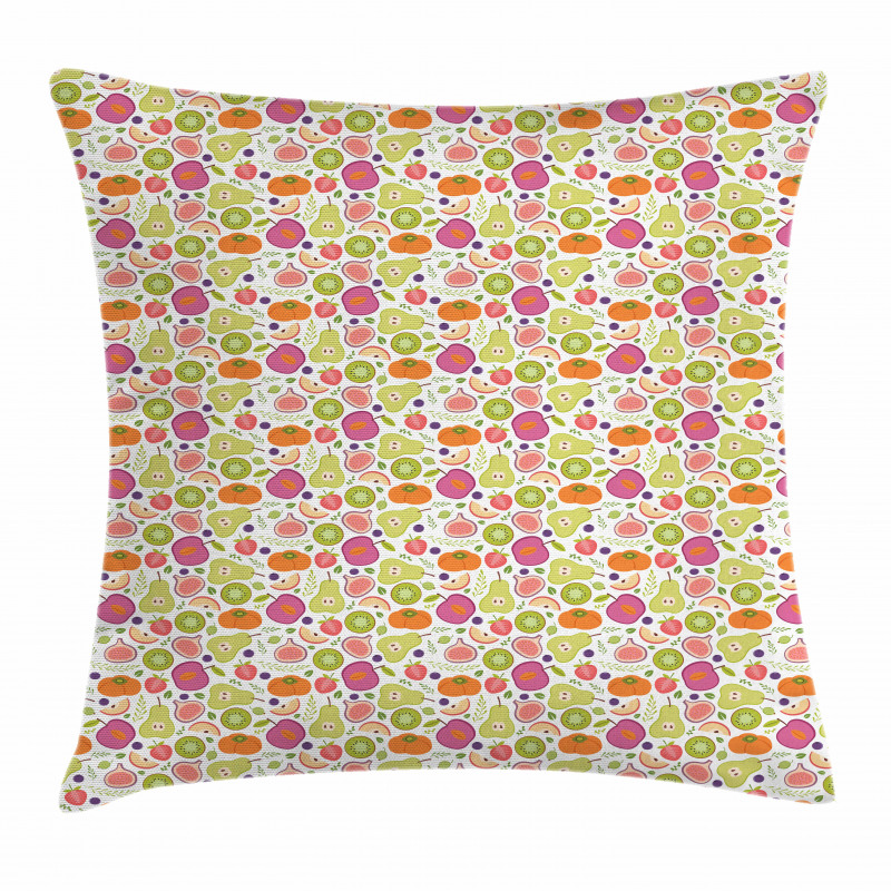 Exotic Food Pattern Pillow Cover