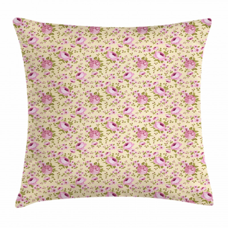 Hydrangeas on Branches Pillow Cover