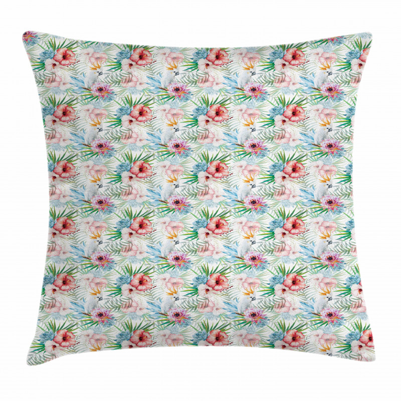 Exotic Parrot Flower Pillow Cover