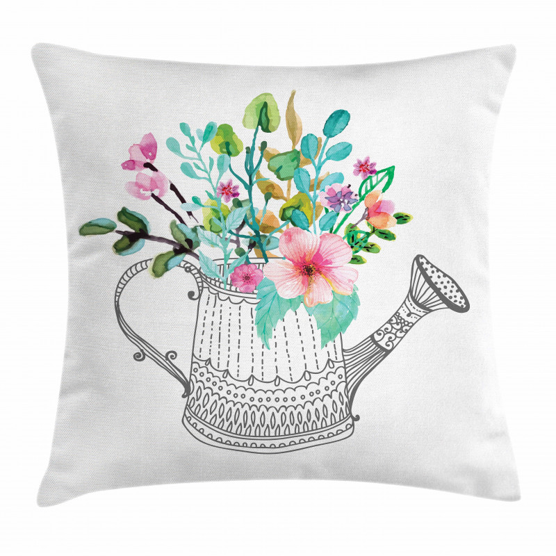 Doodle Watering Can Pillow Cover