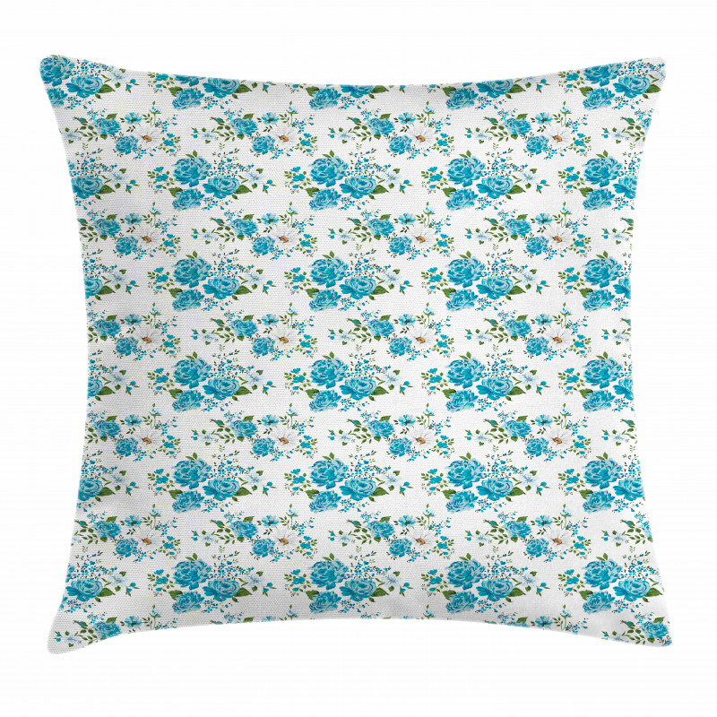 Daisy and Roses Flower Pillow Cover