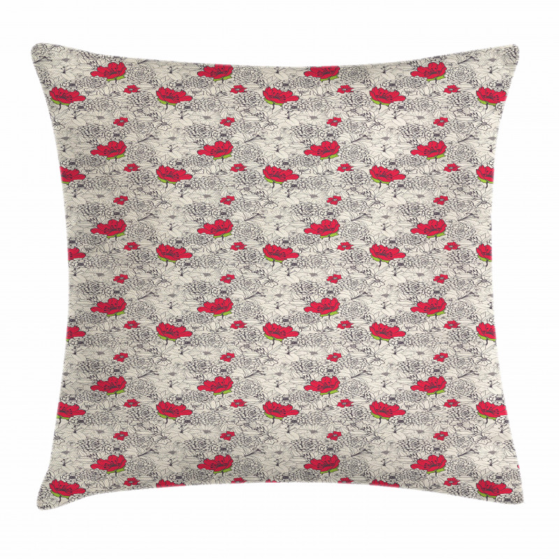 Blossoming Spirng Botany Pillow Cover