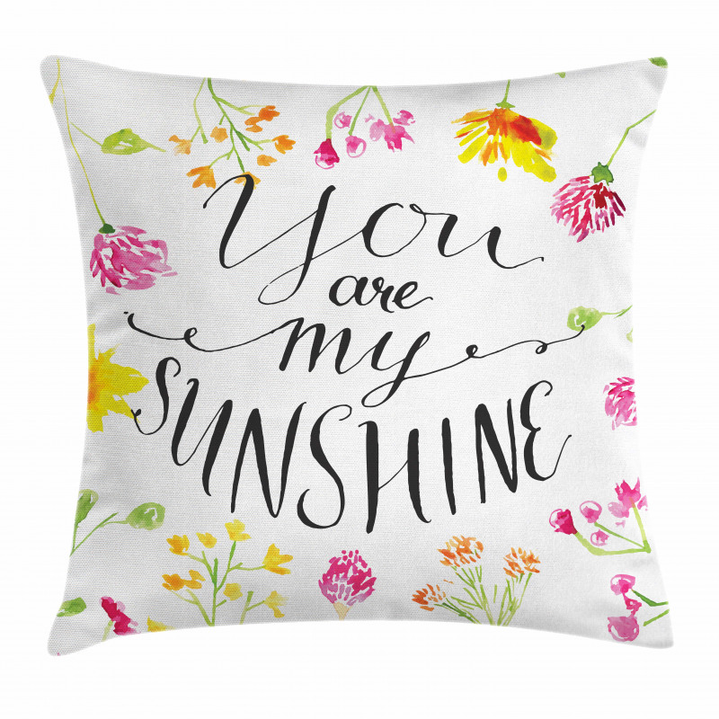 Loving My Sunshine Slogan Pillow Cover