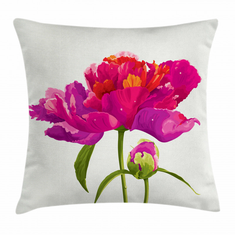 Flower and Vibrant Petals Pillow Cover
