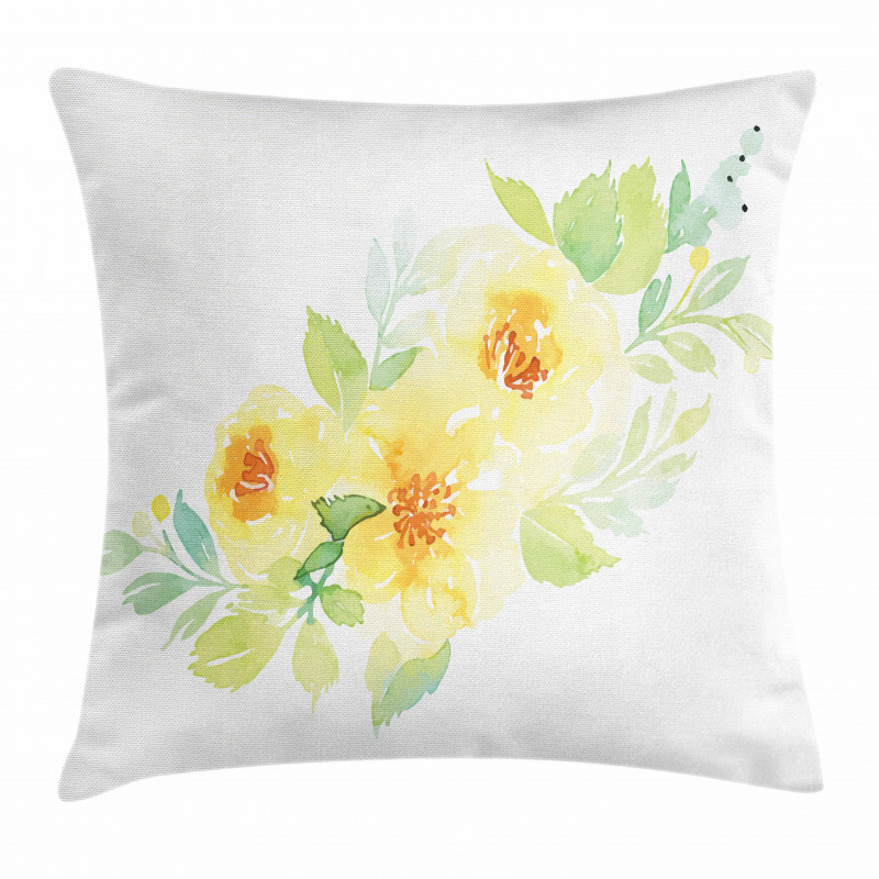 Watercolor Nature Flower Pillow Cover
