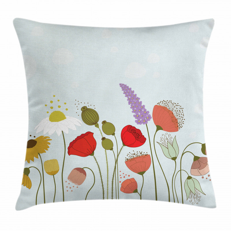 Daisy and Peony Pattern Pillow Cover